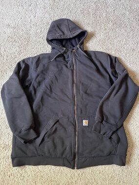 Carhartt Rain Defender Dark Gray Men’s Work Zipup Hoodie Size 2XLT